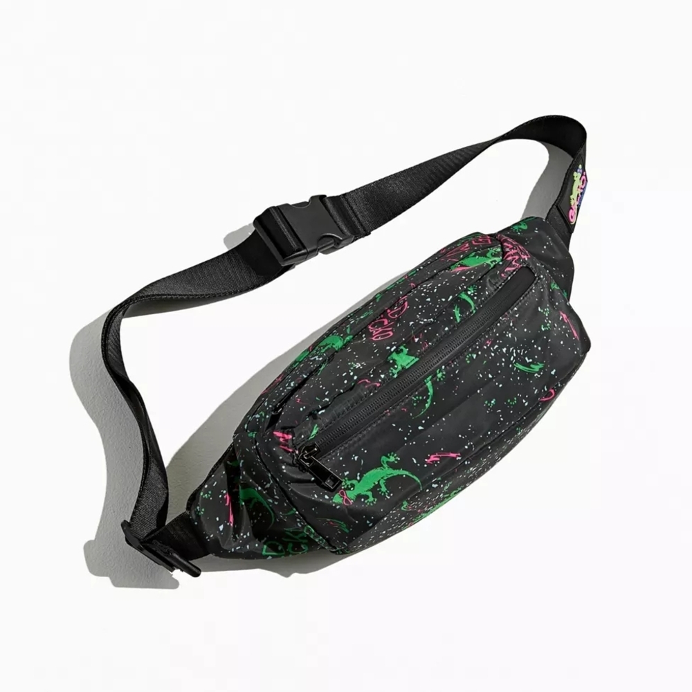 Gecko Hawaii Fanny/Shoulder Pack - Black & Green Wild Gecko Print